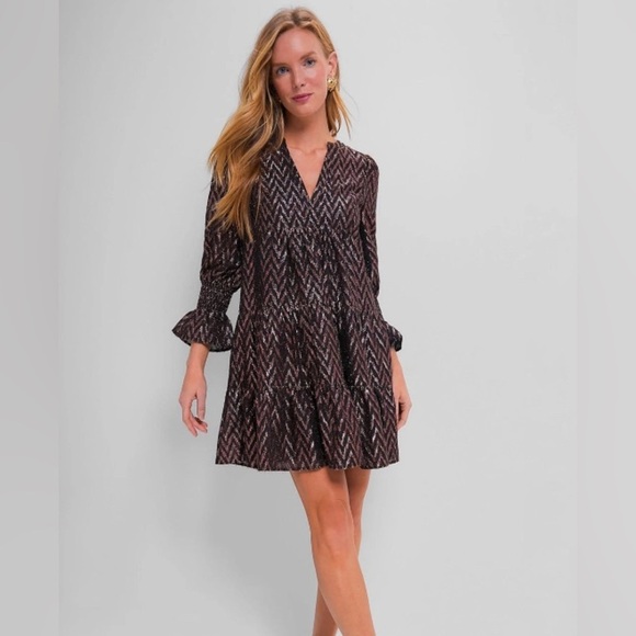 TUCKERNUCK Pomander Place Metallic Ikat Kenzo Dress NWT Size XS - Picture 3 of 16